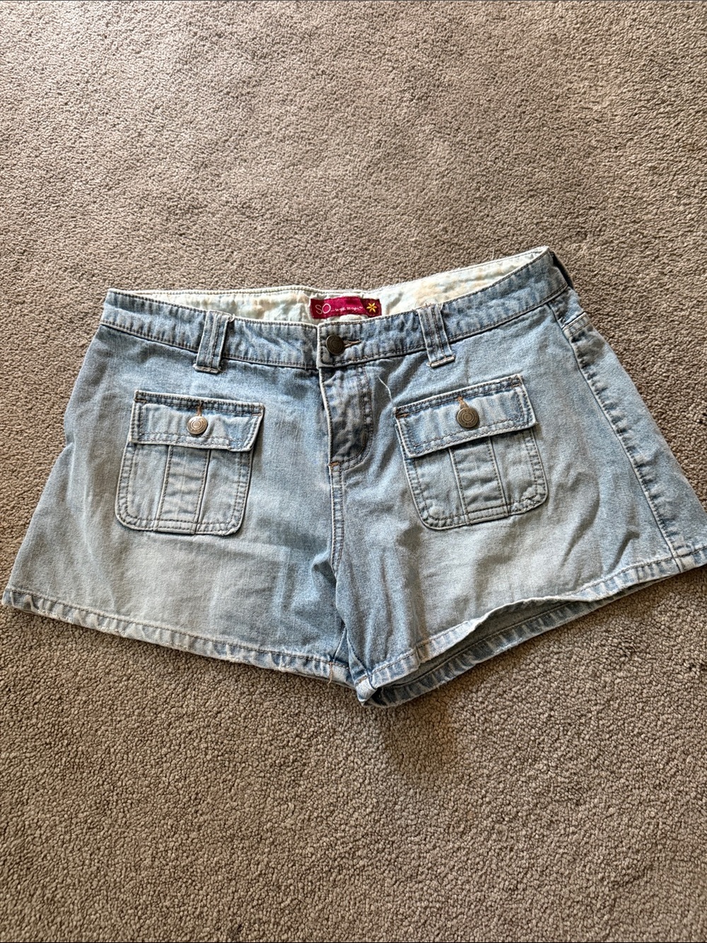 SO Light Blue Denim Cargo Pocket Shorts
